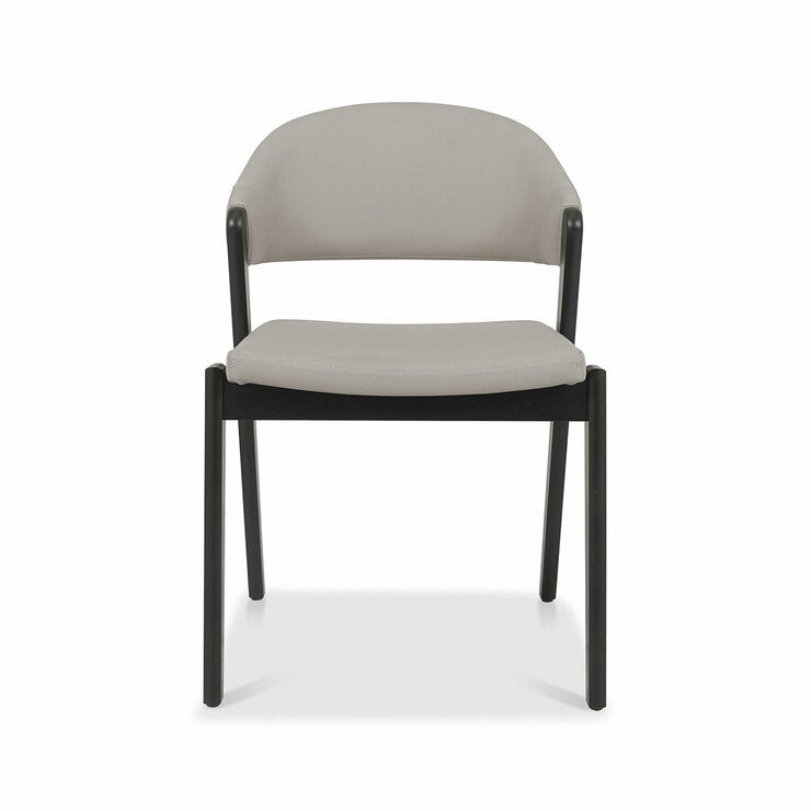Bentley Designs Camden Peppercorn Light Grey Leather Dining Chair, 2 Pack Bentley Designs Camden Peppercorn Light Grey Leather Dining Chair, 2 Pack