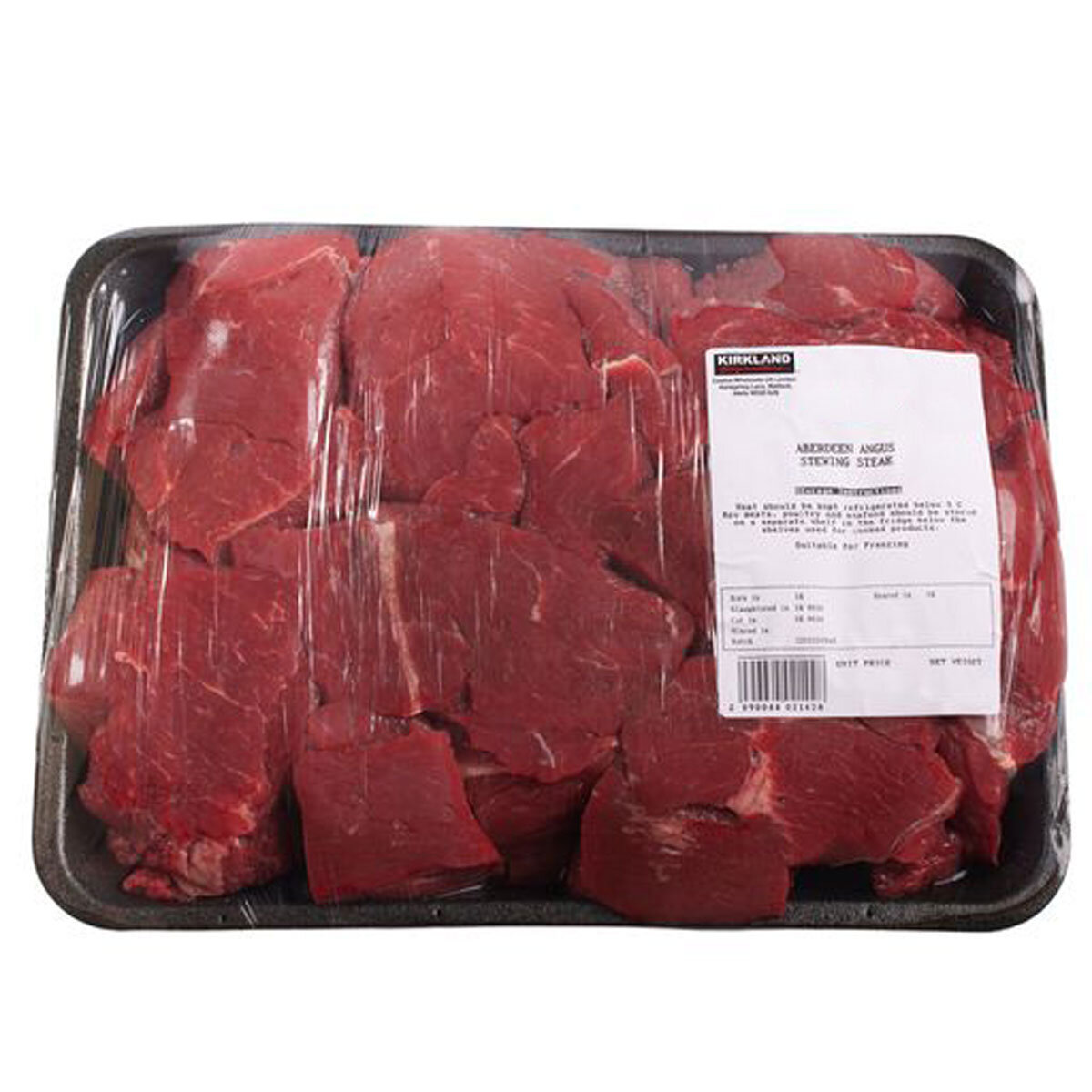 Tray of Kirkland Signature Aberdeen Angus Stewing Steak