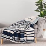 Berkshire Chenille Striped Throw in 3 Colours, 152 x 178 cm Berkshire Chenille Striped Throw in 3 Colours, 152 x 178 cm