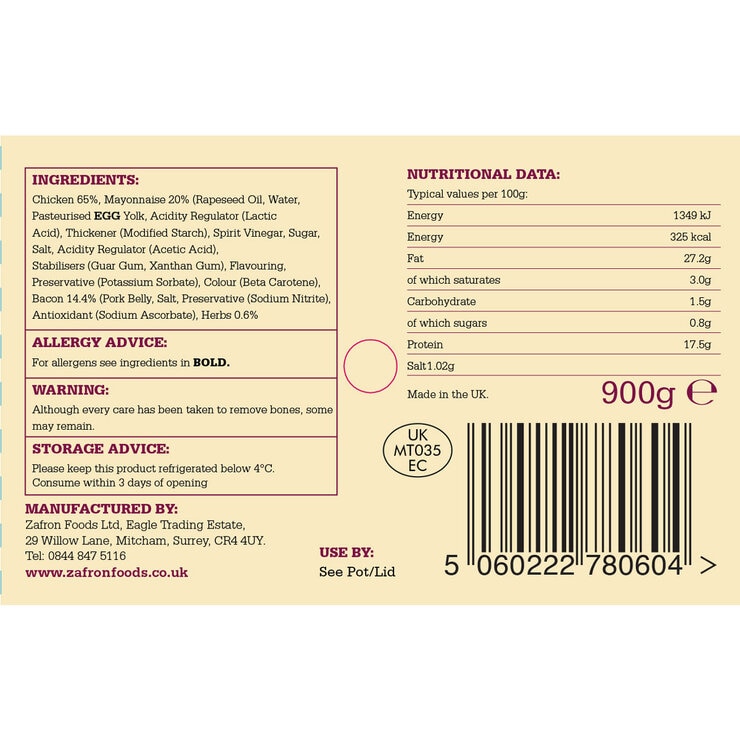 Chicken & Bacon Filler, 900g