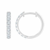 0.50ctw Round Brilliant Cut Diamond Hoop Earrings, 14ct White Gold