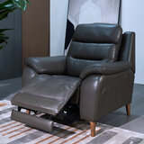 Ava Dark Grey Leather Power Reclining Armchair