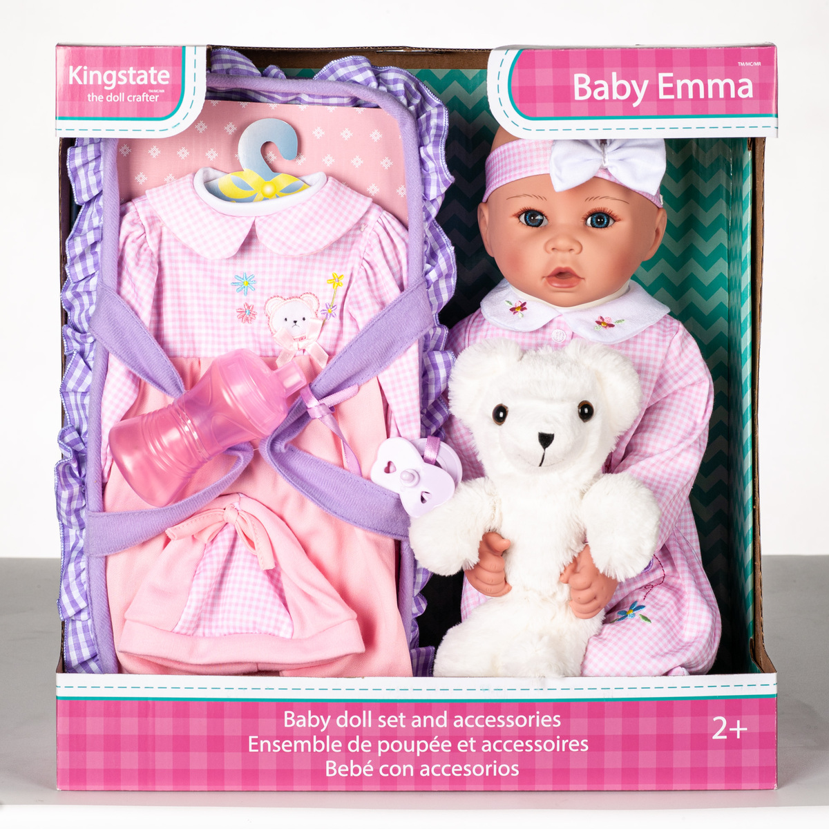 Kingstate Doll Quality Set UK Big Box Baby Emma Baby Doll Set and Accessories 