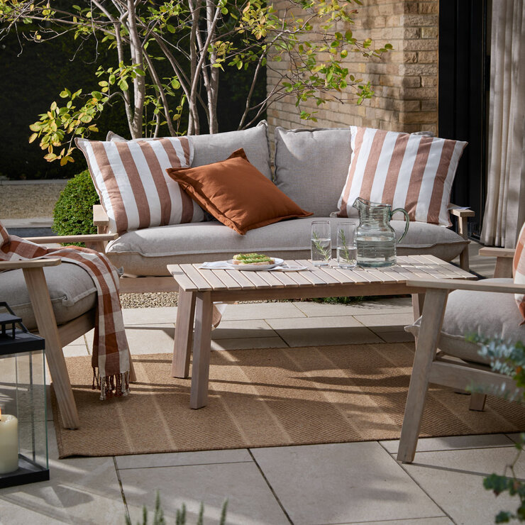 Yard Holmfirth Rust Canvas Indoor Outdoor Cushion, 45 x 45 cm