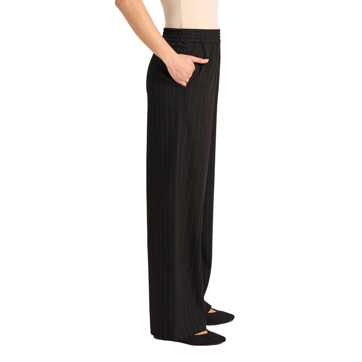 Matty M Women's Pinstripe Pant in Black