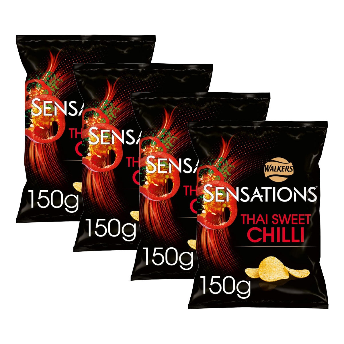 Walkers Sensations Thai Sweet Chilli, 4 x 150g