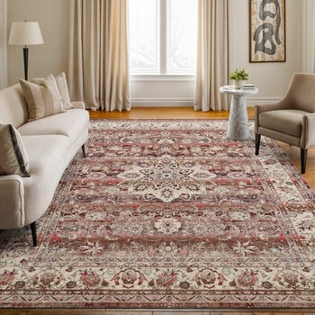 Concept Looms Vintage Kashan Red Rug, in 3 Sizes