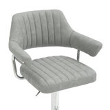 Cortez Light Grey Faux Leather Bar Stool, 2 Pack