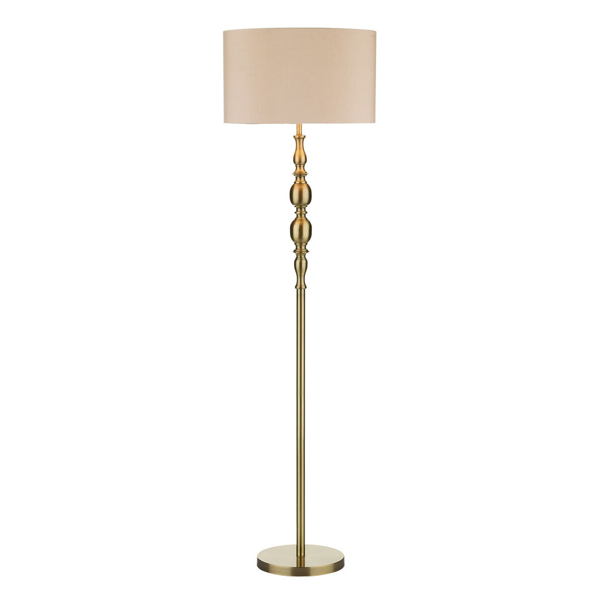 Madrid Floor Lamp Antique Brass With Shade