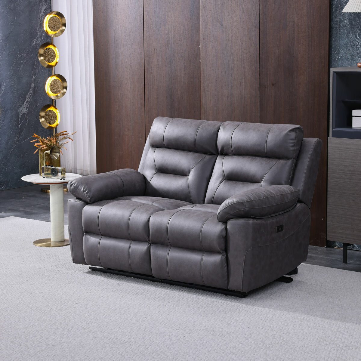 Lucca Grey Fabric Power Reclining 2 Seater Sofa