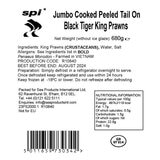 SPI Cooked Tail On Jumbo Black Tiger King Prawns, 680g