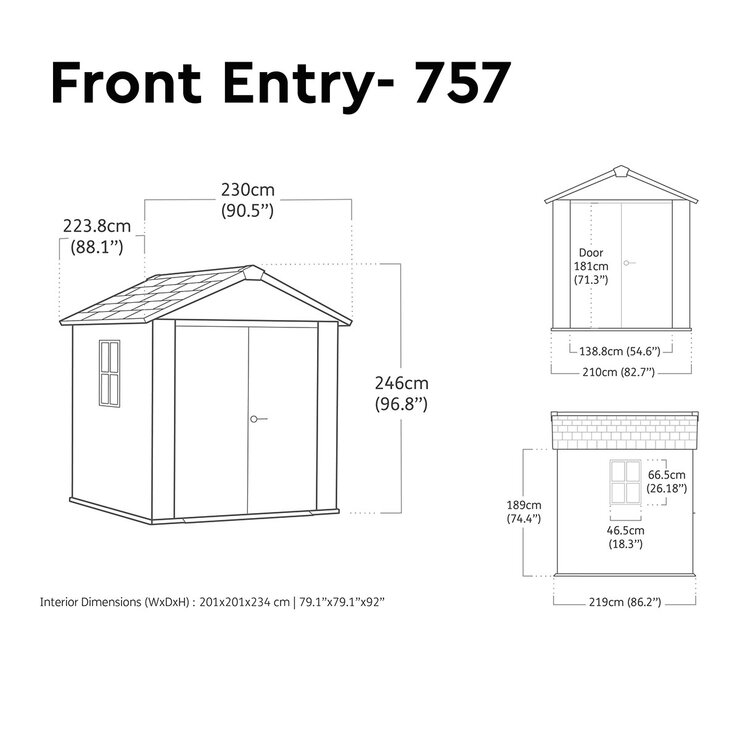Keter Newton Plus 7ft 6" x 7ft 4" (2.3 x 2.2m) Storage Shed in 2 Configurations