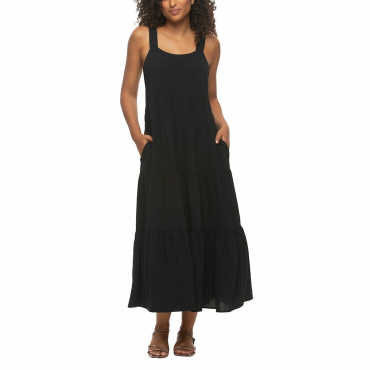 Jezebel Ladies Tiered Dress in Black