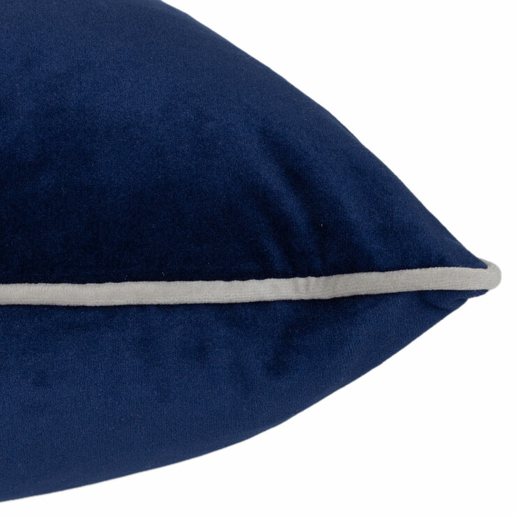 Furn Meridian Navy Velvet Feather Fill Cushion, 45 x 45 cm