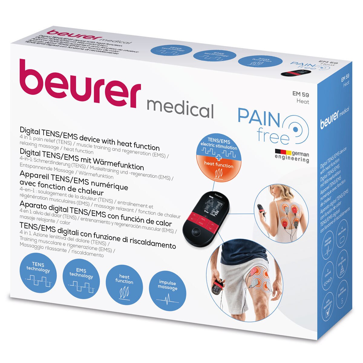 Beurer Digital TENS/EMS Device with Heat Function, EM59