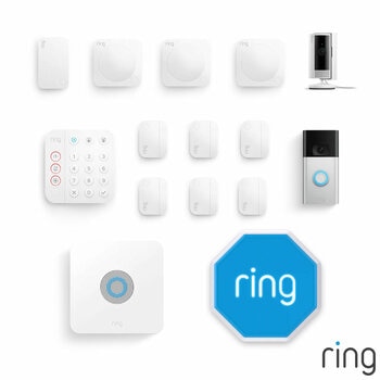 Ring 13 Piece Alarm 2.0 Full Home Kit with Siren, Indoor Camera and Video Doorbell