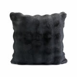 House & Home Faux Fur Bubble Cushion in Grey, 50 x 50 cm