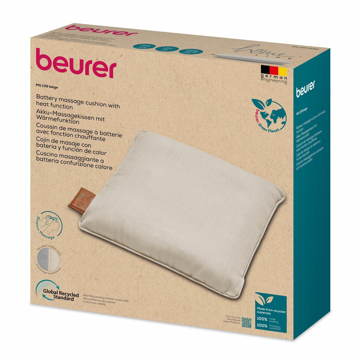 Beurer Cordless Heated Massage Cushion in 2 Colours