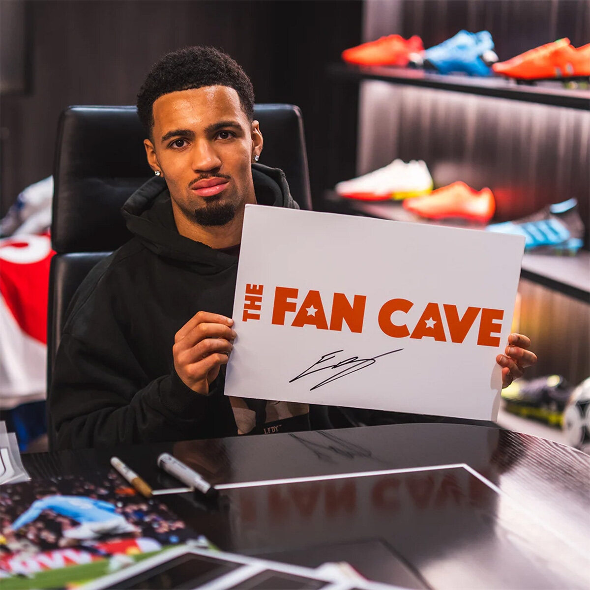 Ethan Nwaneri Arsenal Signed Framed Shirt