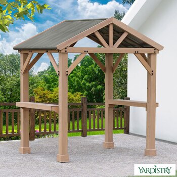 Yardistry 8ft x 5ft 8" (2.45 x 1.74m) Wooden Backyard Grilling Pavilion