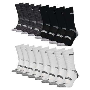 Puma Men's Crew Socks, 8 Pack in 2 Colours and 2 Sizes