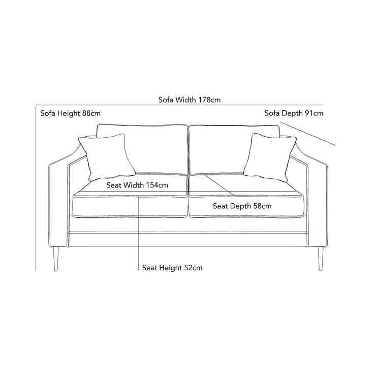 Aspen Velvet Large 2 Seater Sofa, Grey