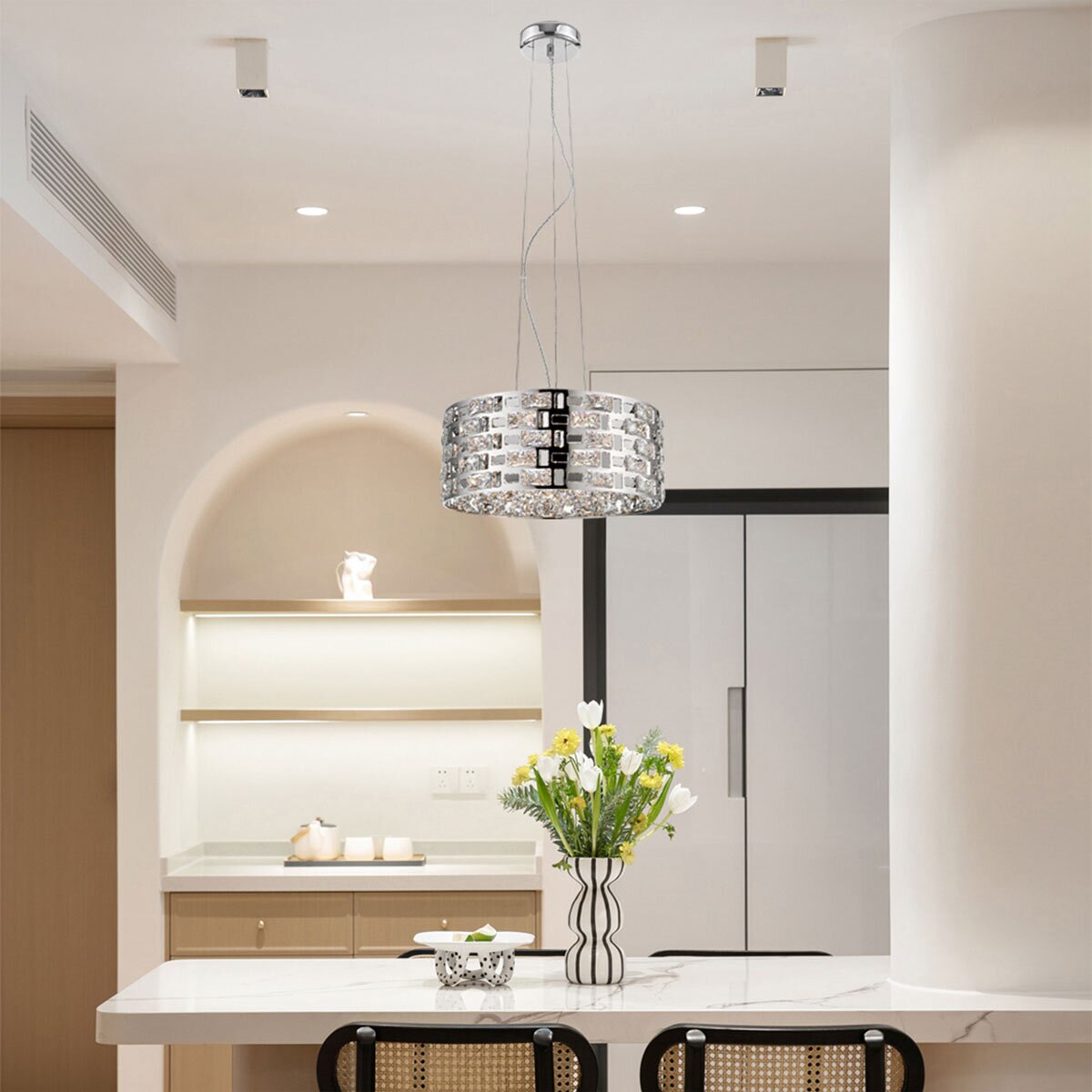 Lifestyle Miami 5 Light Pendant Chrome Crystal