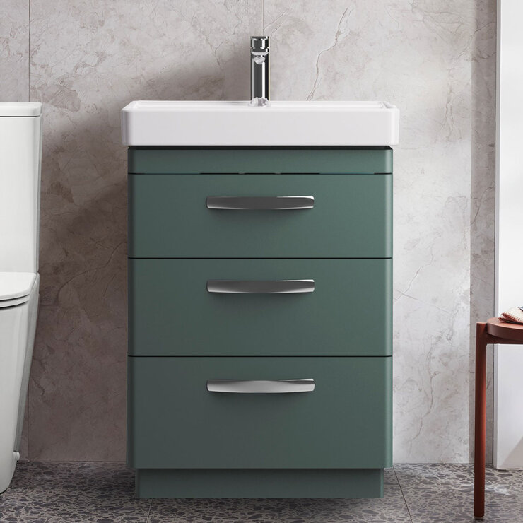Tavistock Curve 3 Drawer vanity unit with basin in 2 colours at costco.co.uk