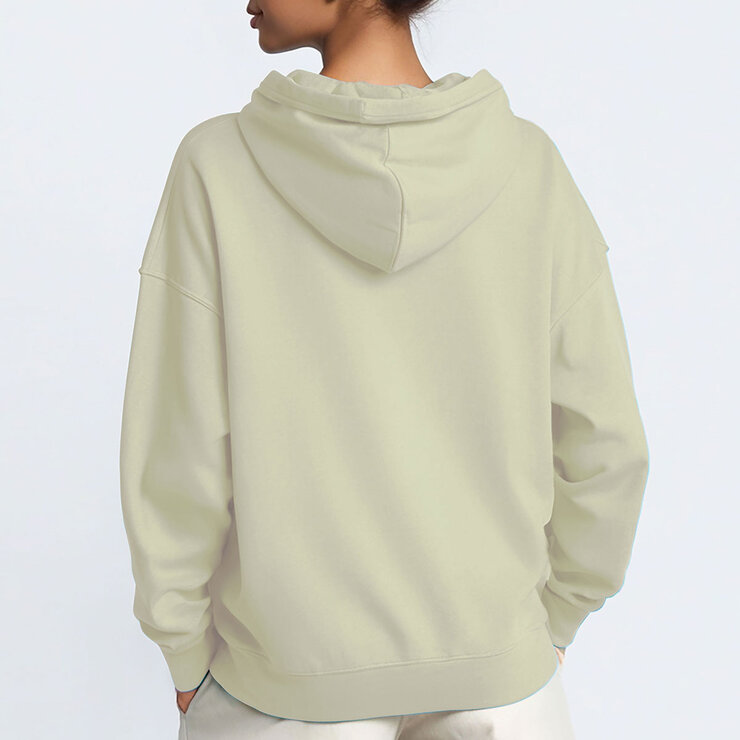 Jack Wills Ladies Embossed Logo Hoody in Beige