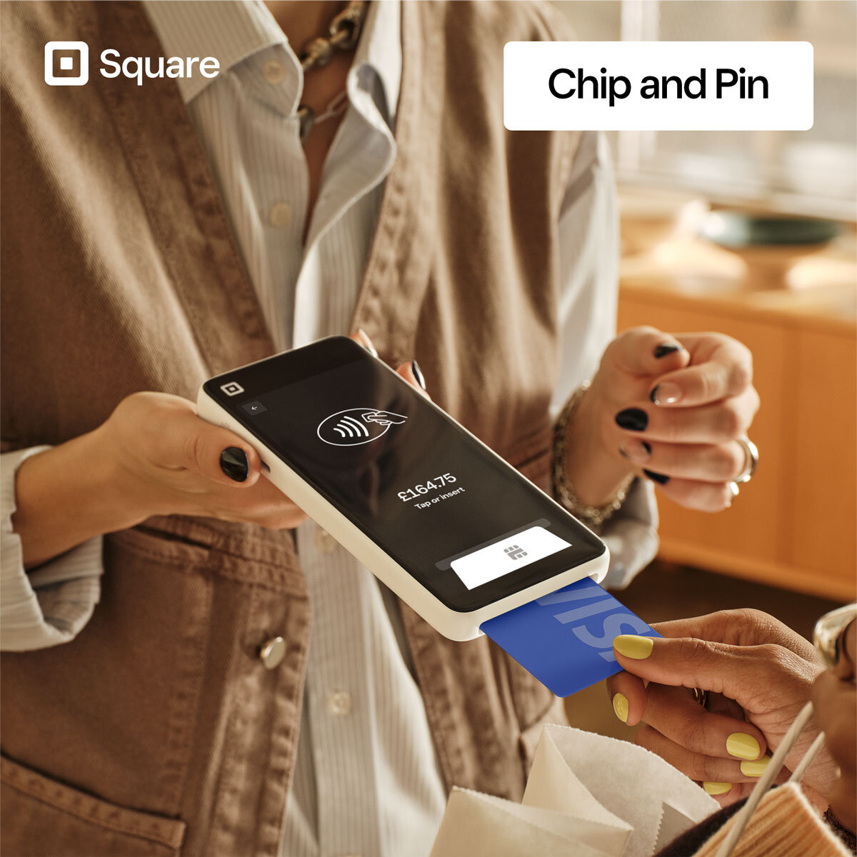 Square Handheld, portable payment terminal with protective case