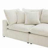 Aiden & Ivy Sereen Beige Fabric 6 Piece Modular Sofa - Close up