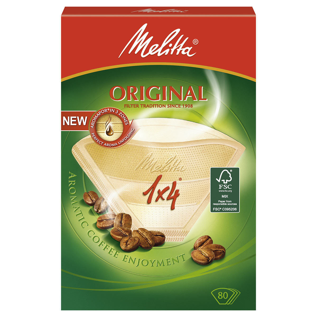 Melitta Original Coffee Filter Papers Size 1x4, 18 x 80 Filters