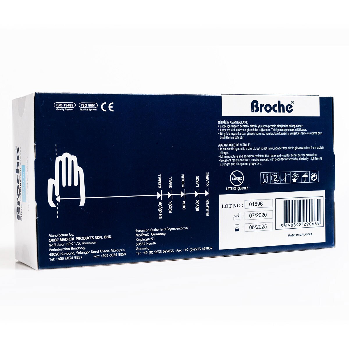 Broche Nitrile Gloves Medium, 100 Pack Costco UK