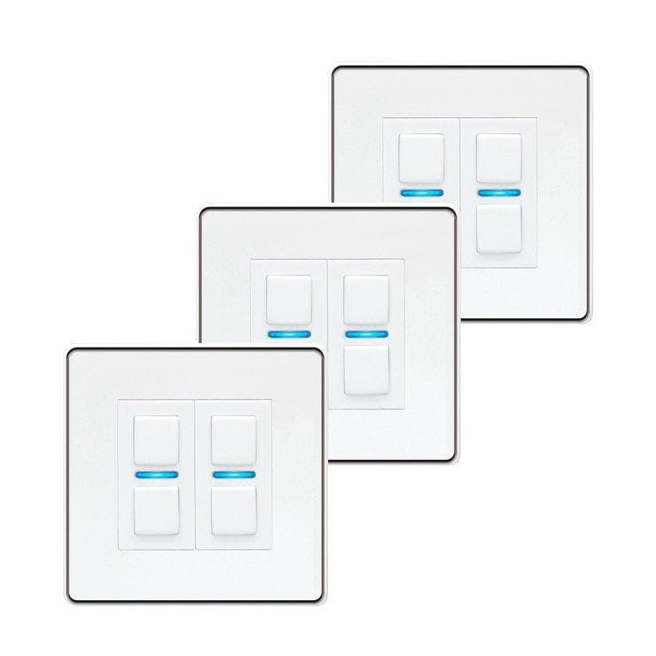 LightwaveRF 2 Gang Smart Dimmer in White 3 Pack Costco UK