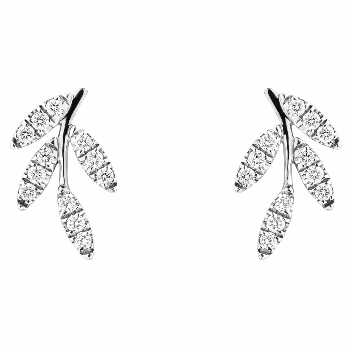 0.15ctw Round Brilliant Diamond Earrings, 18ct White Gold