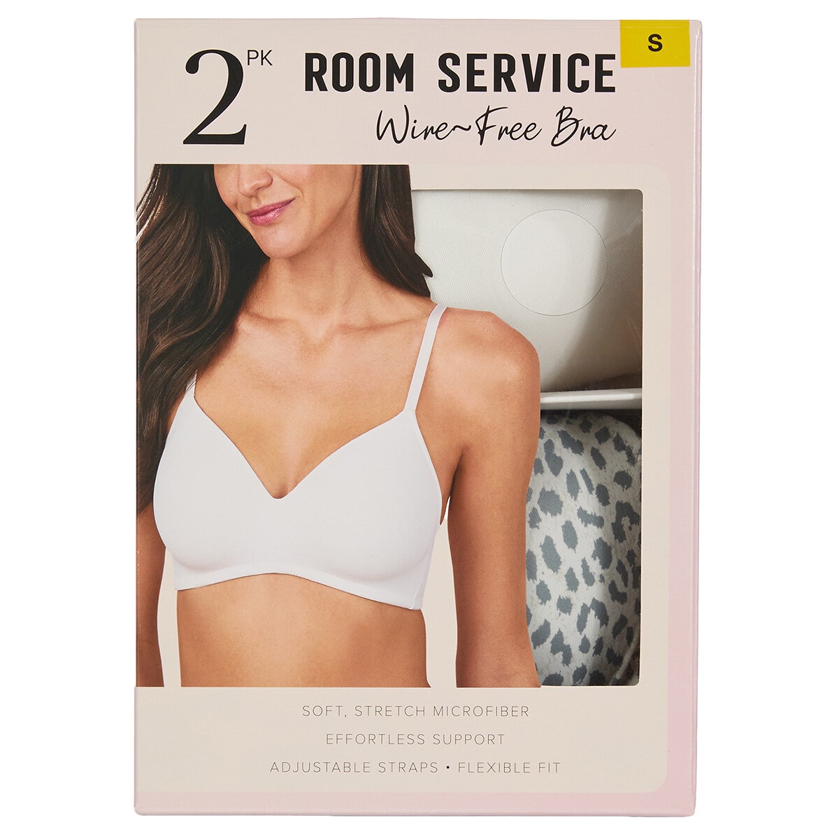 Room Service Ladies Wire Free Bra 2 Pack in White
