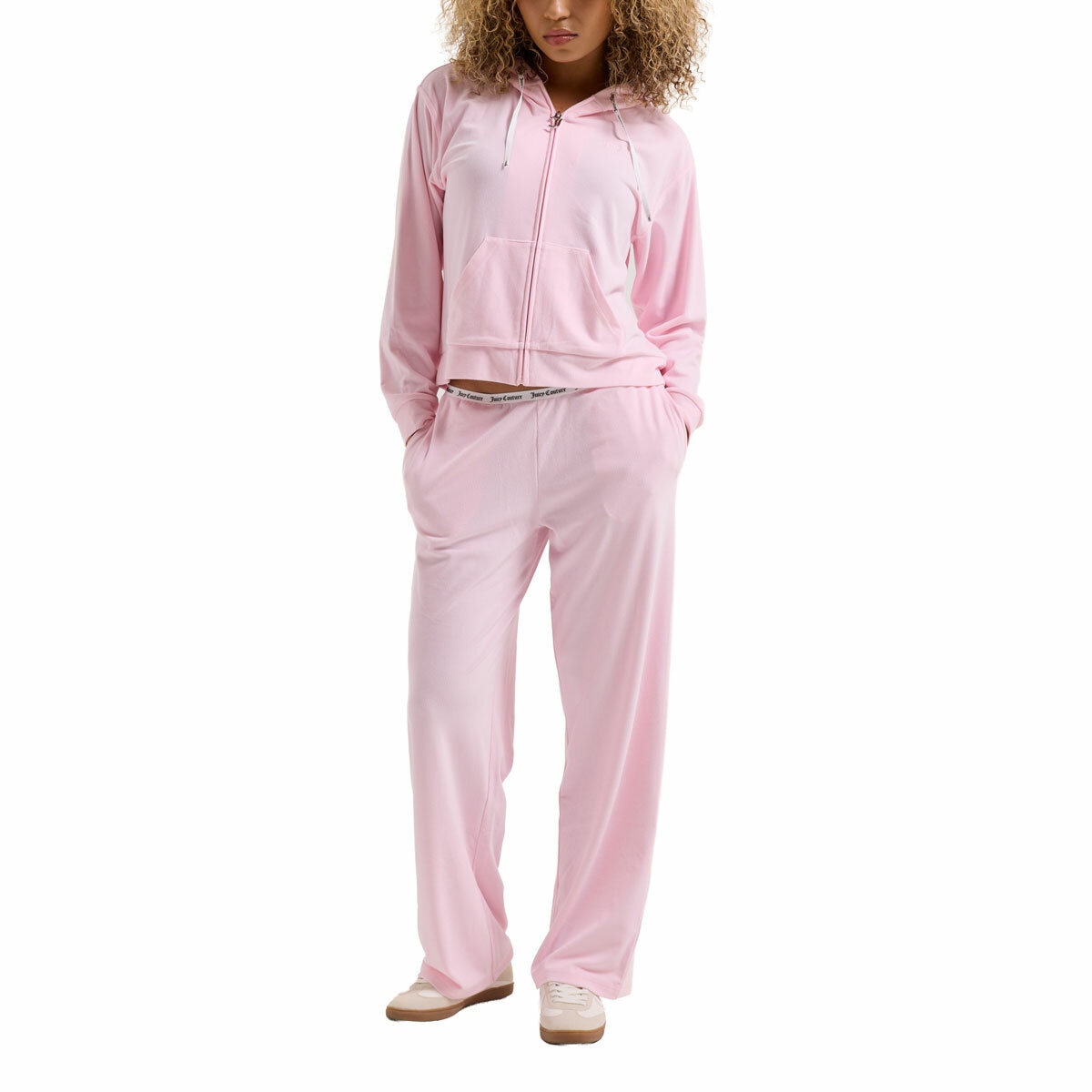 Juicy Couture Ladies 2 Piece Velour Lounge Set in Pink