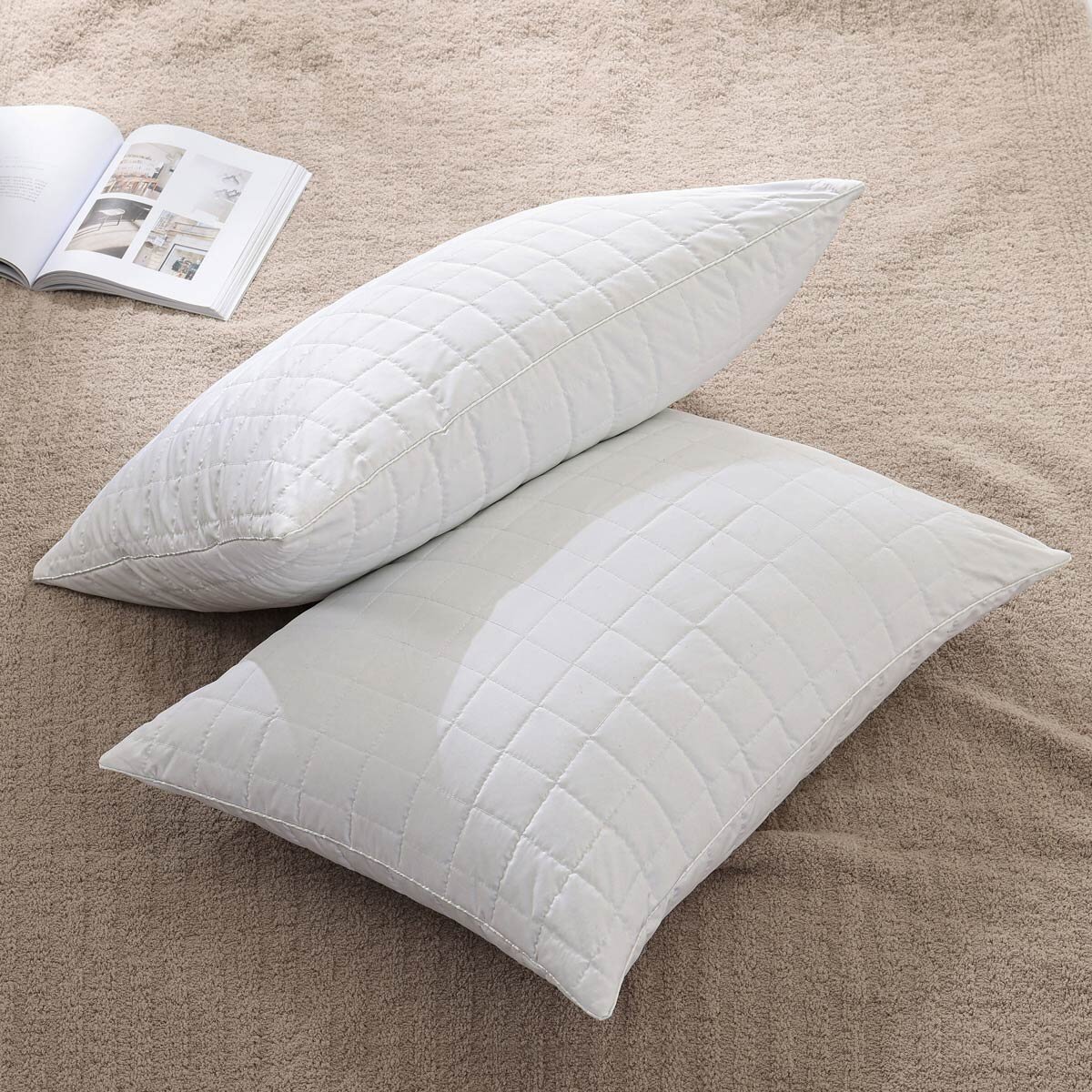 Hotel grand rolled shredded memory foam pillow two pack