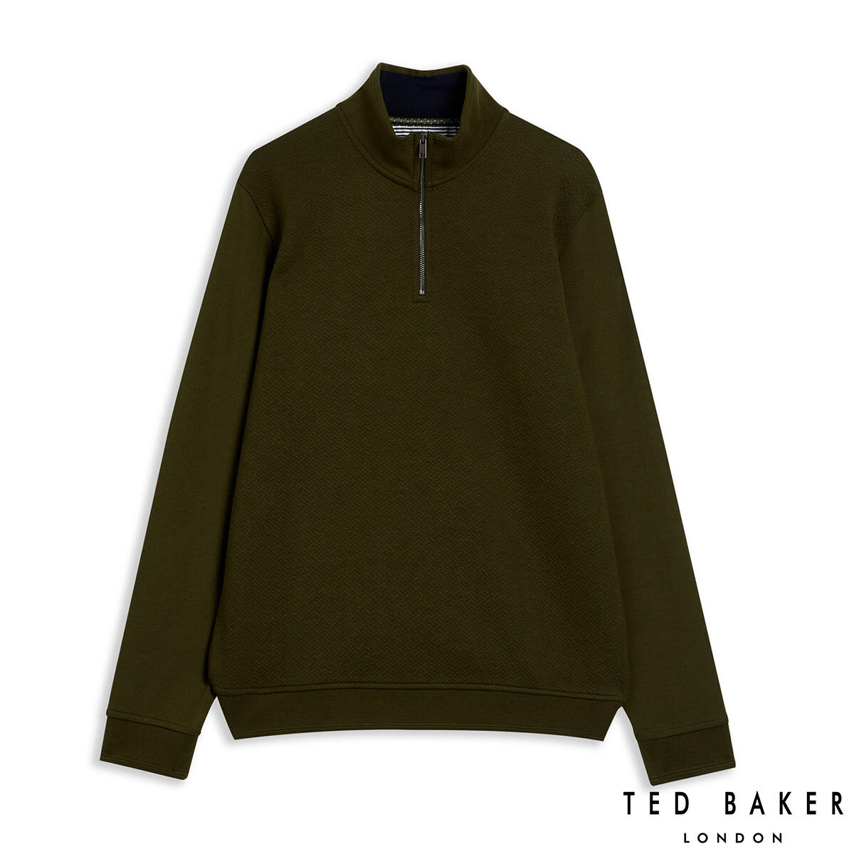 Ted Baker Men's Quarter Zip Sweatshirt in Khaki | Costco UK