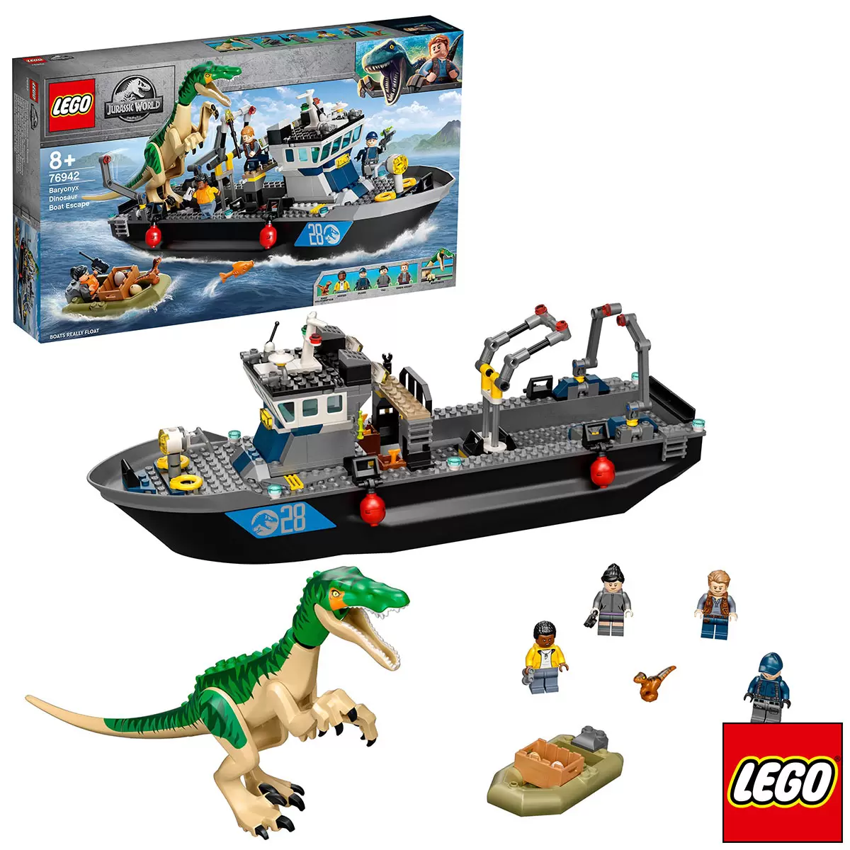 LEGO Jurassic World Baryonyx Dinosaur Boat Escape - Model 76942 (8+ Years)