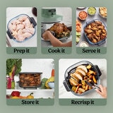 Lifestyle image of how the glass container can be used