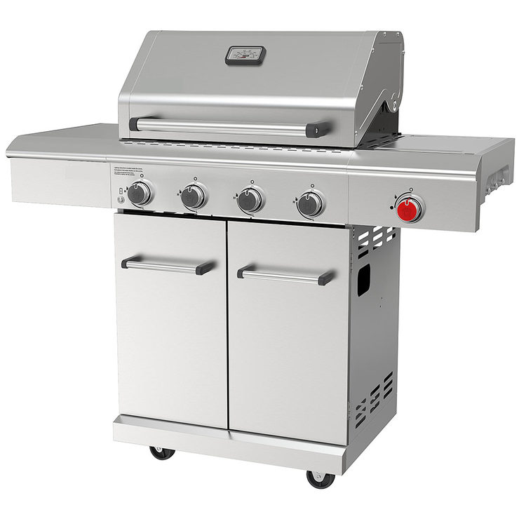 Nexgrill Deluxe 4 Burner Stainless Steel Gas Barbecue + Side Burner + Cover Costco UK