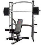 Marcy SM1000 Smith Machine and Bench with 140kg Olympic Weight Set