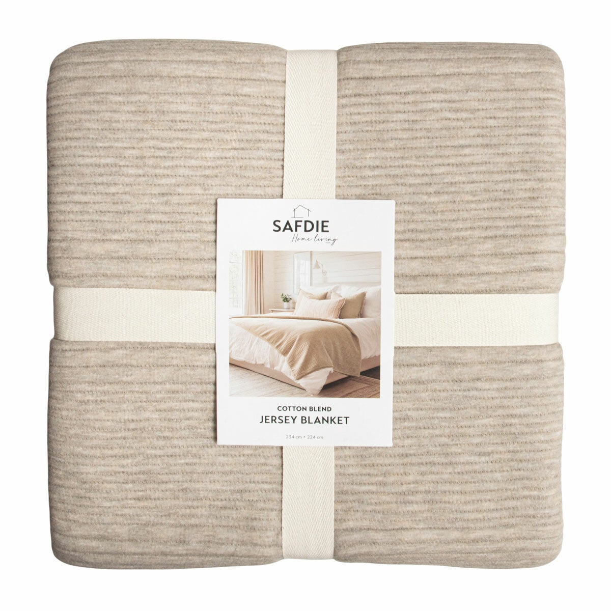 Safdie Cotton Blend Jersey Blanket In 4 Colours, 224 x 234 cm Safdie Cotton Blend Jersey Blanket In 4 Colours, 224 x 234 cm