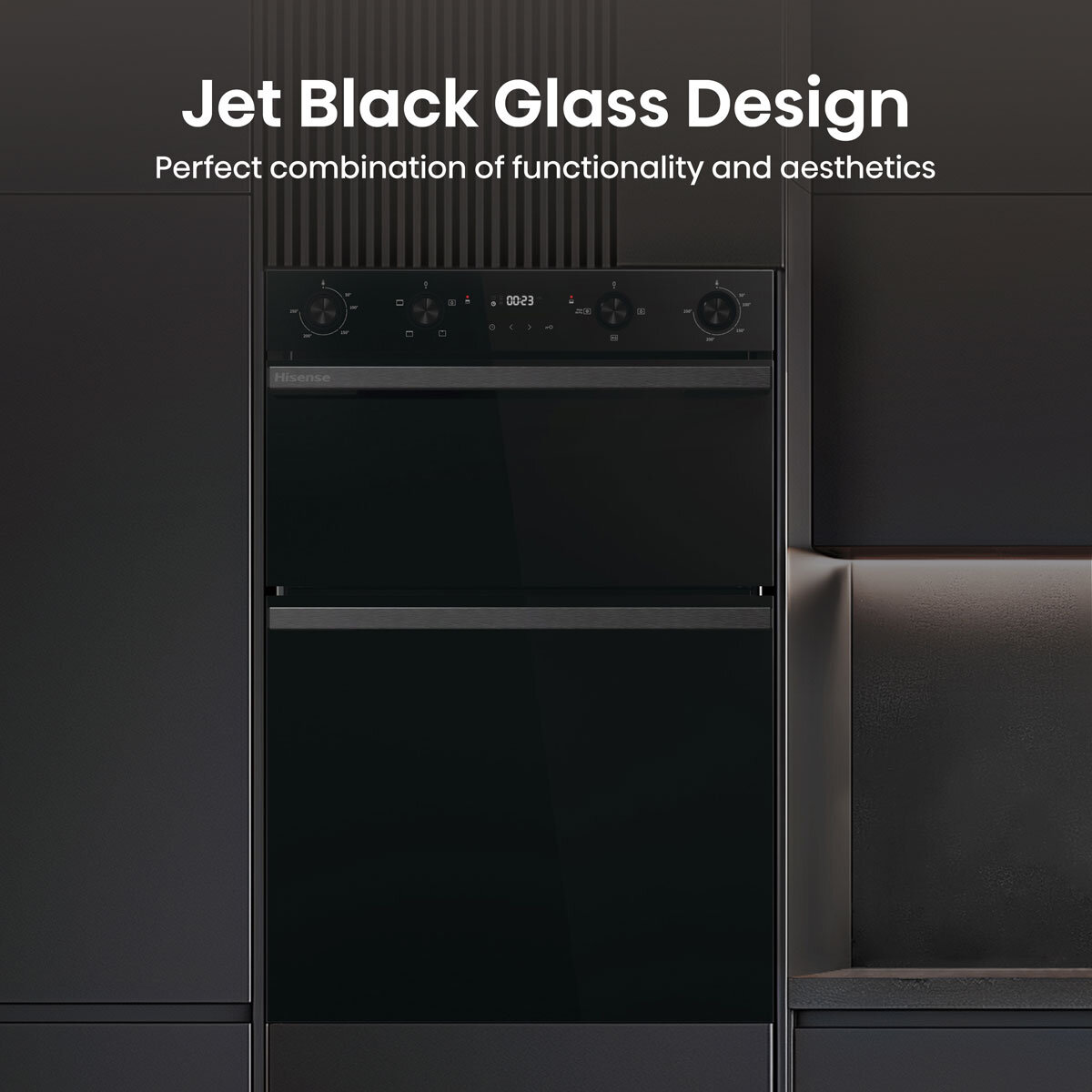 Hisense Hi6 BID914221CDBG Electric Built-in Double Oven, A Rated in Black