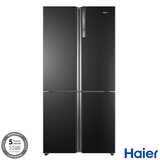 Haier HTF610DSN7, Multidoor Fridge Freezer F Rated in Black Stainless Steel Effect