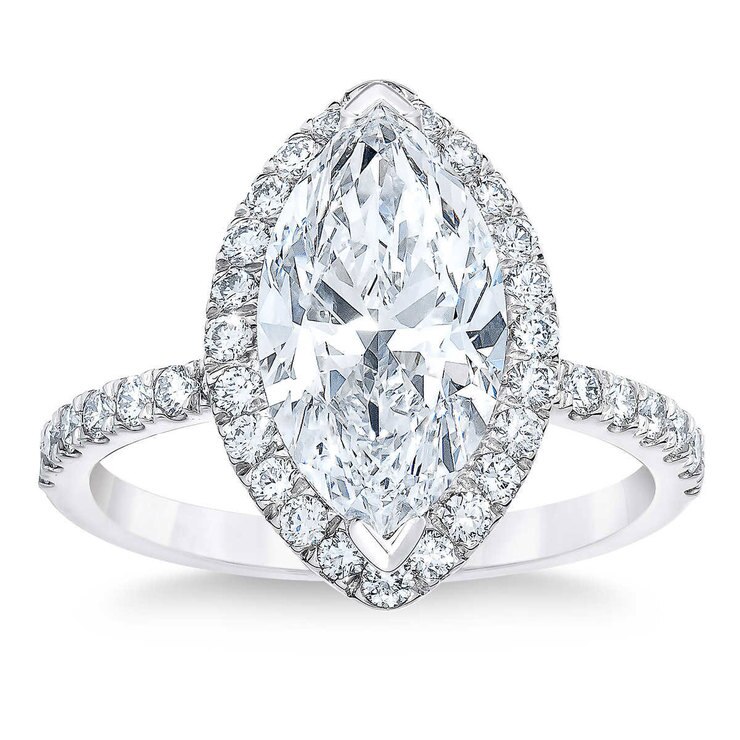 2.64ctw Marquise Cut Diamond Halo Ring, Platinum Costco UK