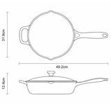 Tramontina Enamel Cast Iron Saute Pan with Lid, 30cm / 3.25L in 2 Colours Tramontina Enamel Cast Iron Saute Pan with Lid, 30cm / 3.25L in 2 Colours