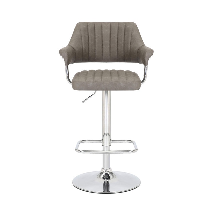 Cortez Grey Faux Leather Bar Stool, 2 Pack