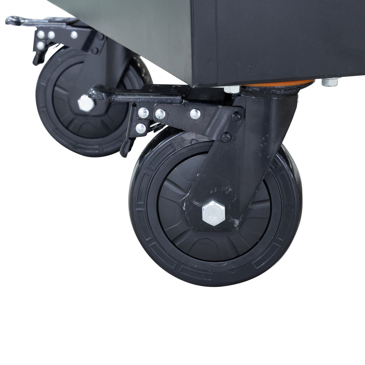 Close up of wheels HILKA 55" 8 DRWR TROLLEY TOOL TROLLEY PCC55
